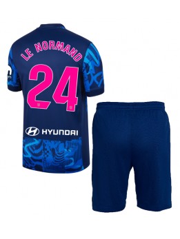 Atletico Madrid Robin Le Normand #24 Ausweichtrikot für Kinder 2024-25 Kurzarm (+ Kurze Hosen)